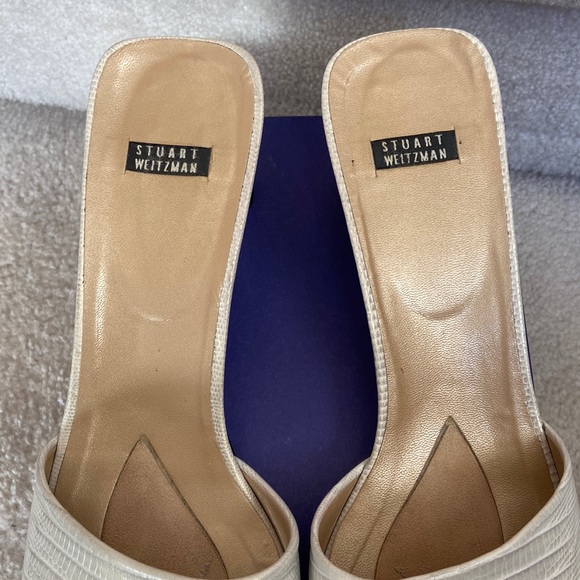 stuart weitzman snake embossed leather slides / mules - Picture 11 of 14